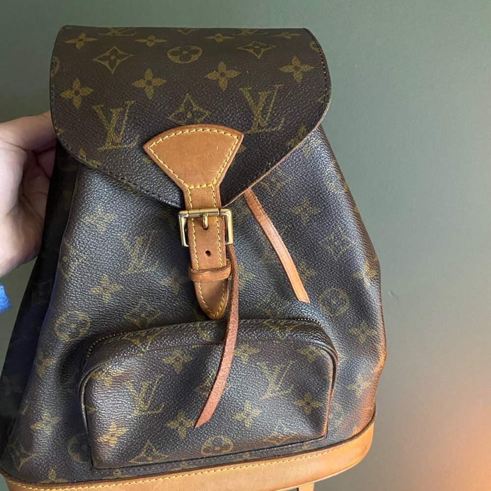Louis Vuitton Montsouris Backpack MM Brown Canvas Vintage!